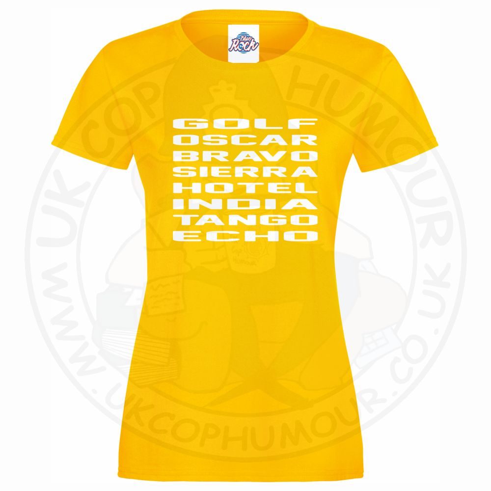 Womens Golf Oscar Bravo Sierra Hotel India Tango Echo T-Shirt - Image 10