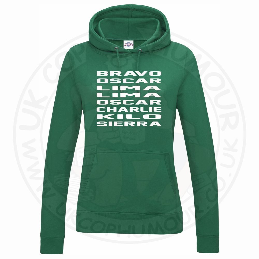 Womens Bravo Oscar Lima Lima Oscar Charlie Kilo Sierra Hoodie - Image 3