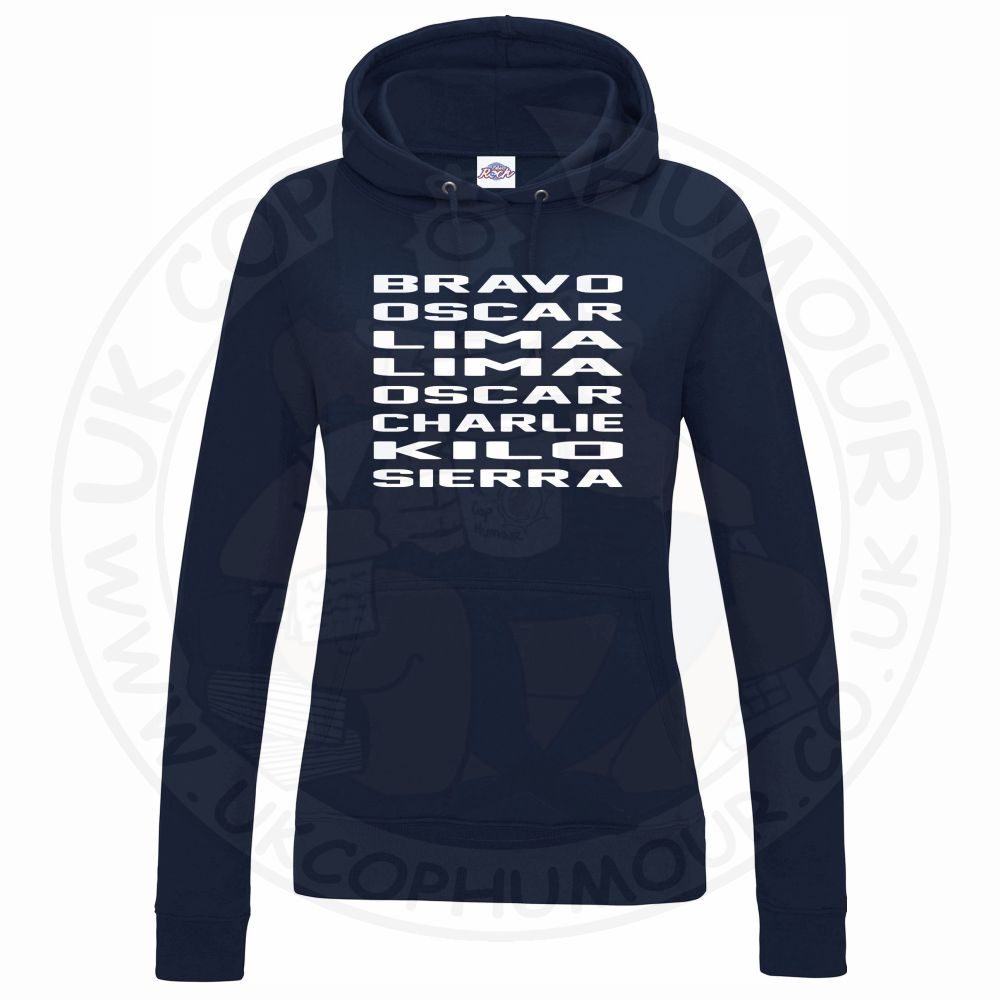 Womens Bravo Oscar Lima Lima Oscar Charlie Kilo Sierra Hoodie - Image 8