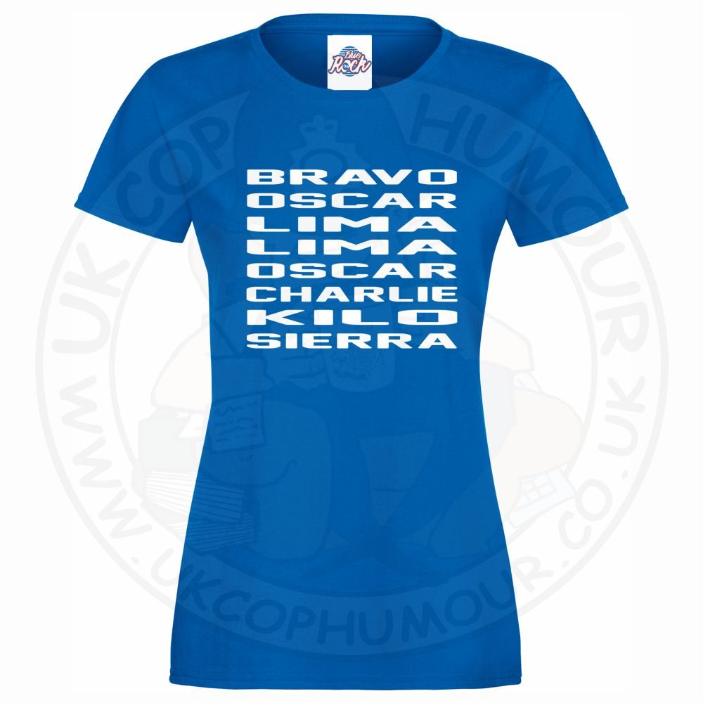 Womens Bravo Oscar Lima Lima Oscar Charlie Kilo Sierra T-Shirt - Image 8