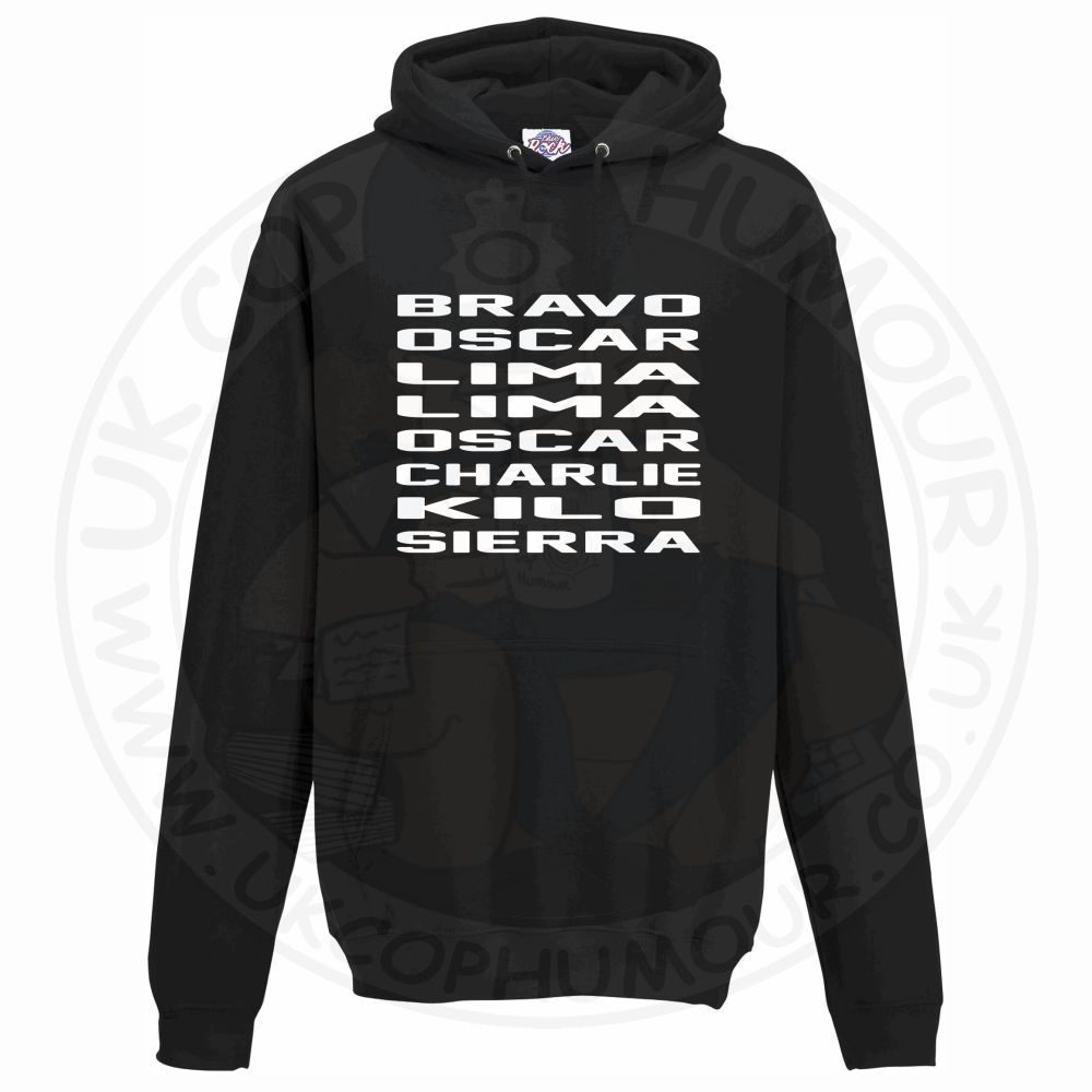 Unisex Bravo Oscar Lima Lima Oscar Charlie Kilo Sierra Hoodie - Image 3