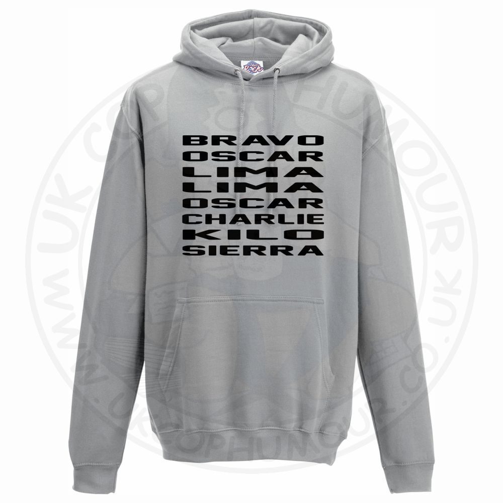 Unisex Bravo Oscar Lima Lima Oscar Charlie Kilo Sierra Hoodie - Image 6