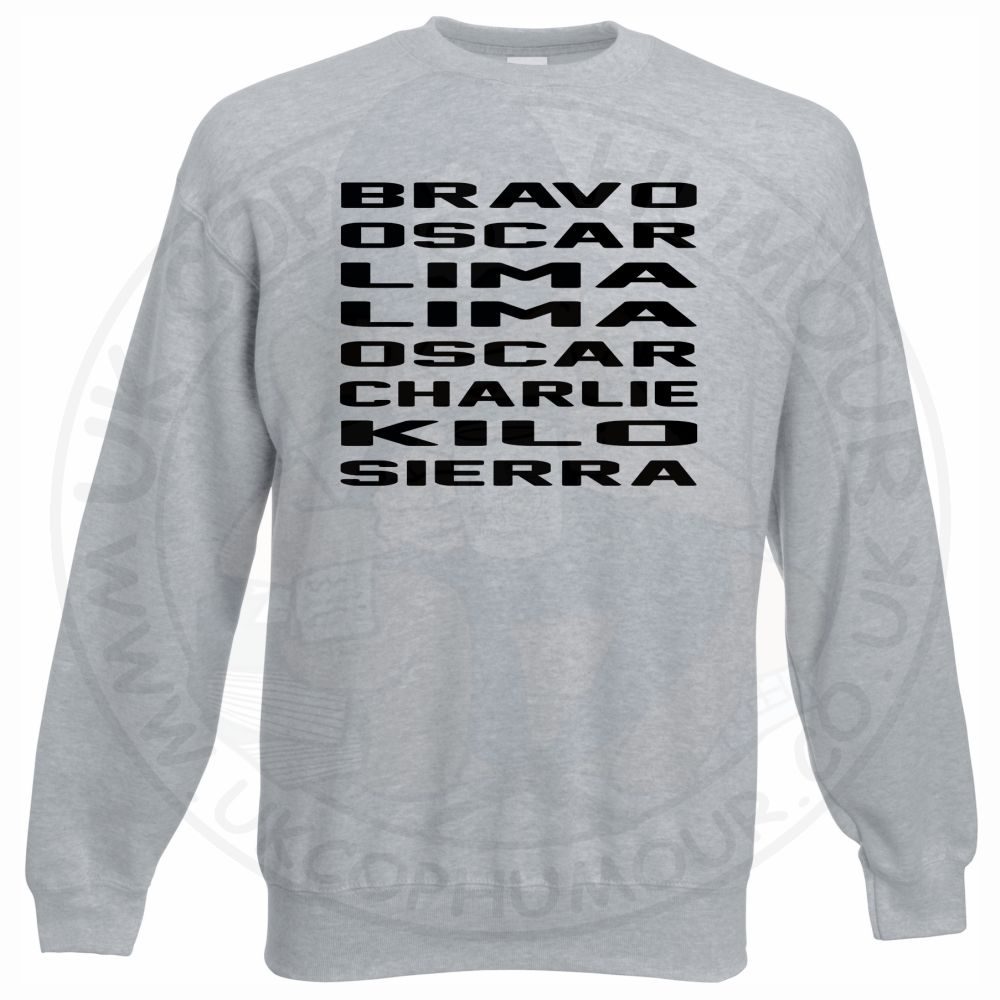 Bravo Oscar Lima Lima Oscar Charlie Kilo Sierra Sweatshirt - Image 4