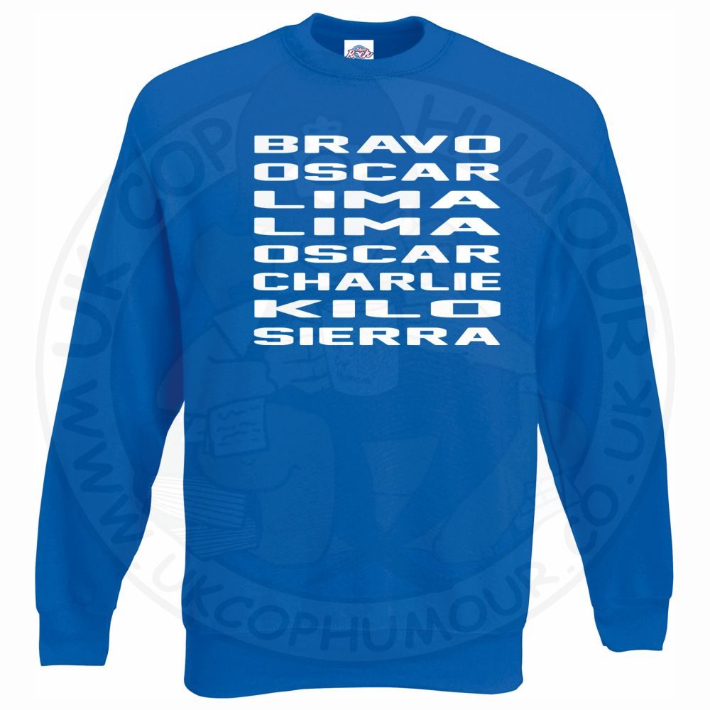 Bravo Oscar Lima Lima Oscar Charlie Kilo Sierra Sweatshirt - Image 8