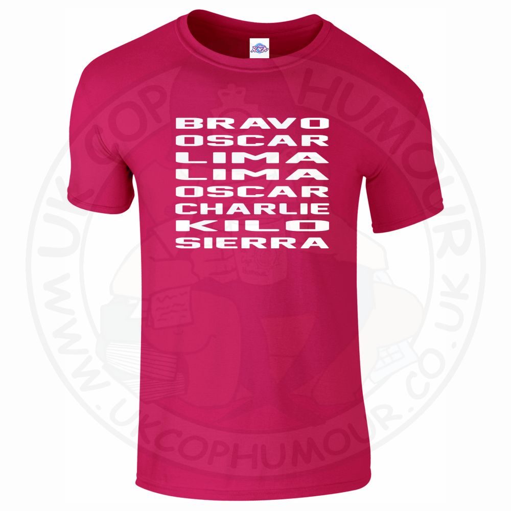 Mens Bravo Oscar Lima Lima Oscar Charlie Kilo Sierra T-Shirt - Image 15