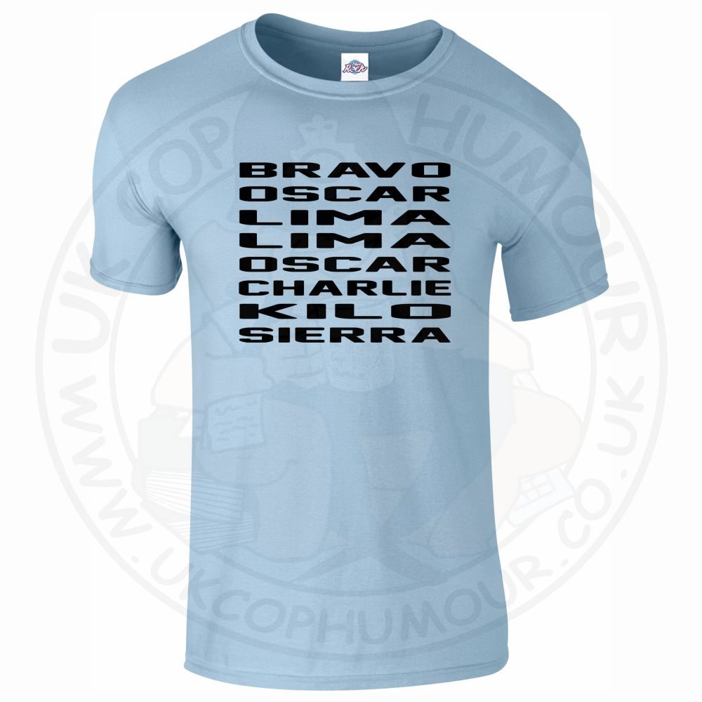 Mens Bravo Oscar Lima Lima Oscar Charlie Kilo Sierra T-Shirt - Image 8