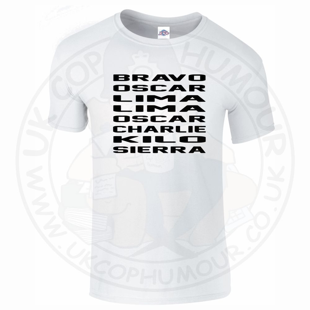 Mens Bravo Oscar Lima Lima Oscar Charlie Kilo Sierra T-Shirt - Image 17