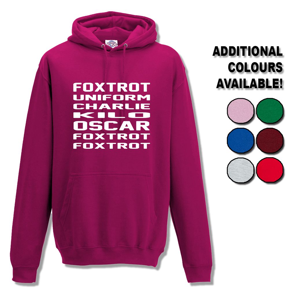 Unisex Foxtrot Uniform Charlie Kilo Oscar Foxtrot Foxtrot Hoodie