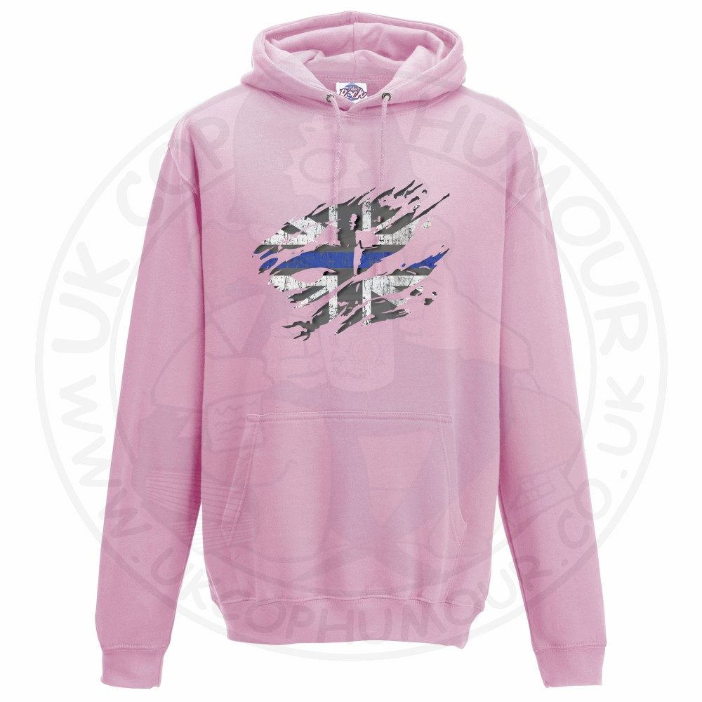 Ripped Thin Blue Line Flag Hoodie - Image 12