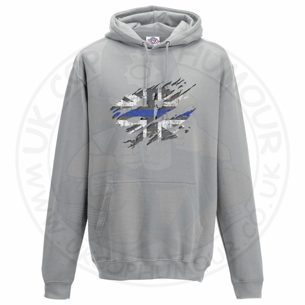 Ripped Thin Blue Line Flag Hoodie - Image 10