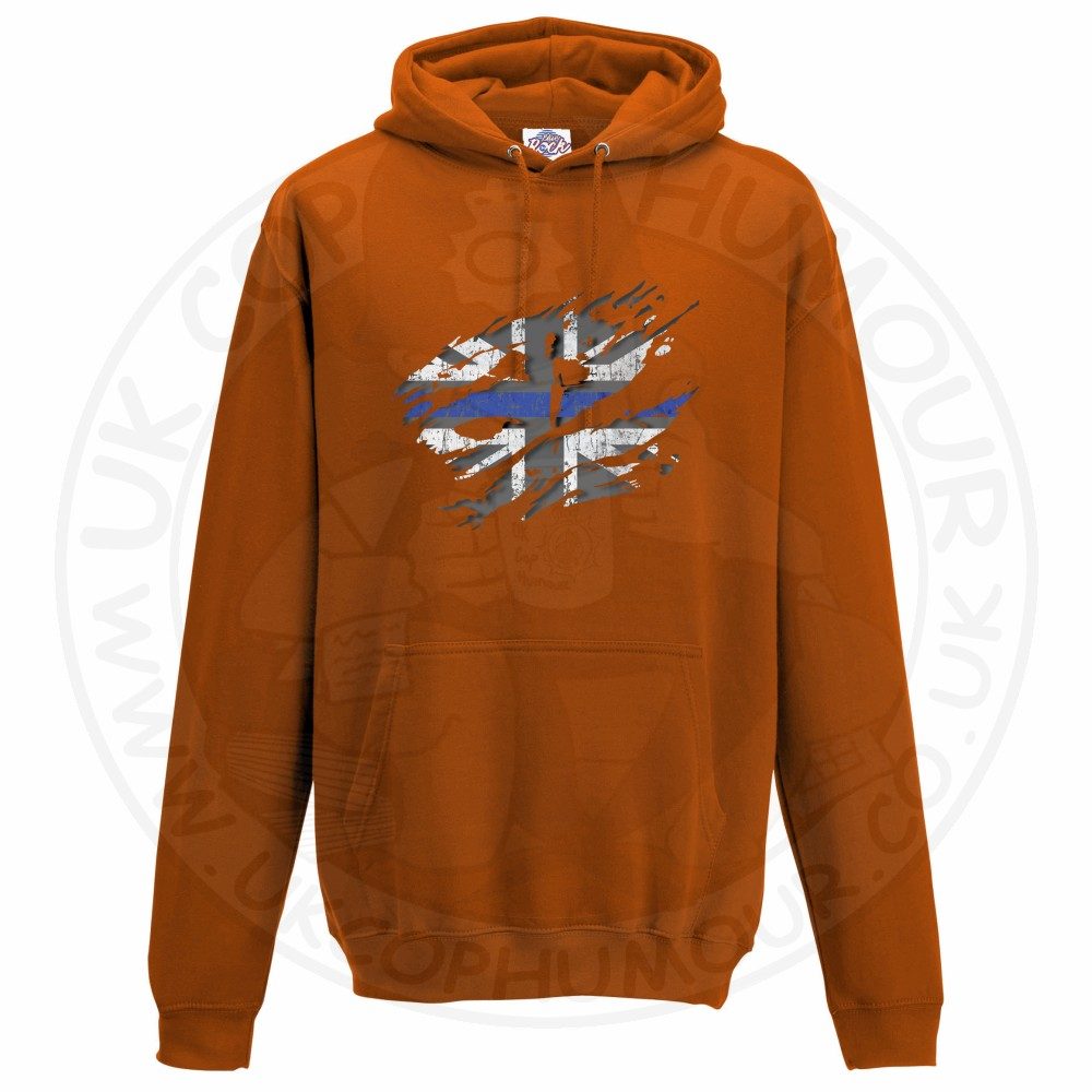 Ripped Thin Blue Line Flag Hoodie - Image 4