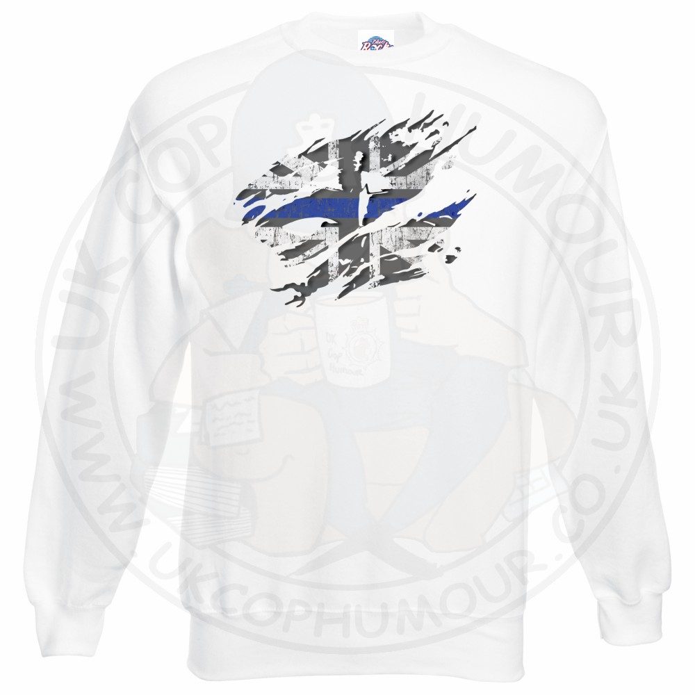 Ripped Thin Blue Line Flag Sweatshirt - Image 10