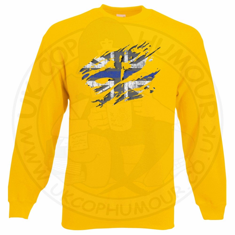 Ripped Thin Blue Line Flag Sweatshirt - Image 11