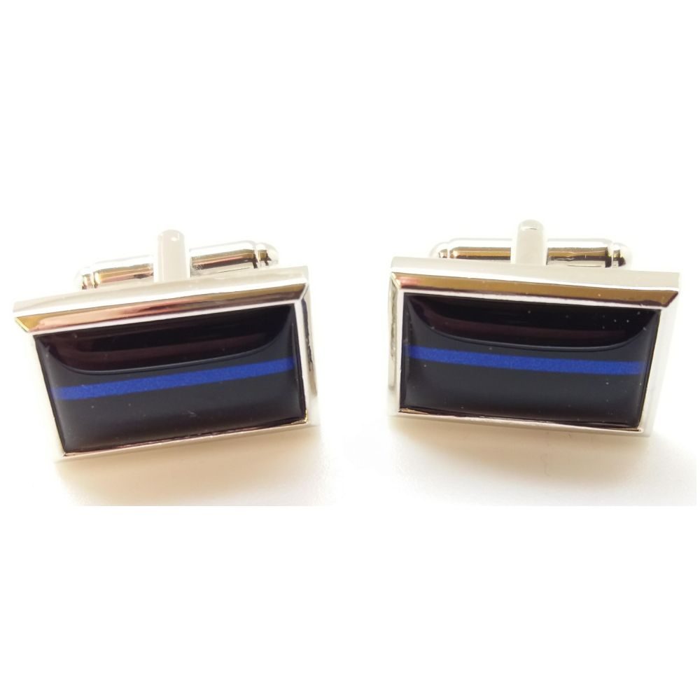 Thin Blue Line Oblong Cufflinks