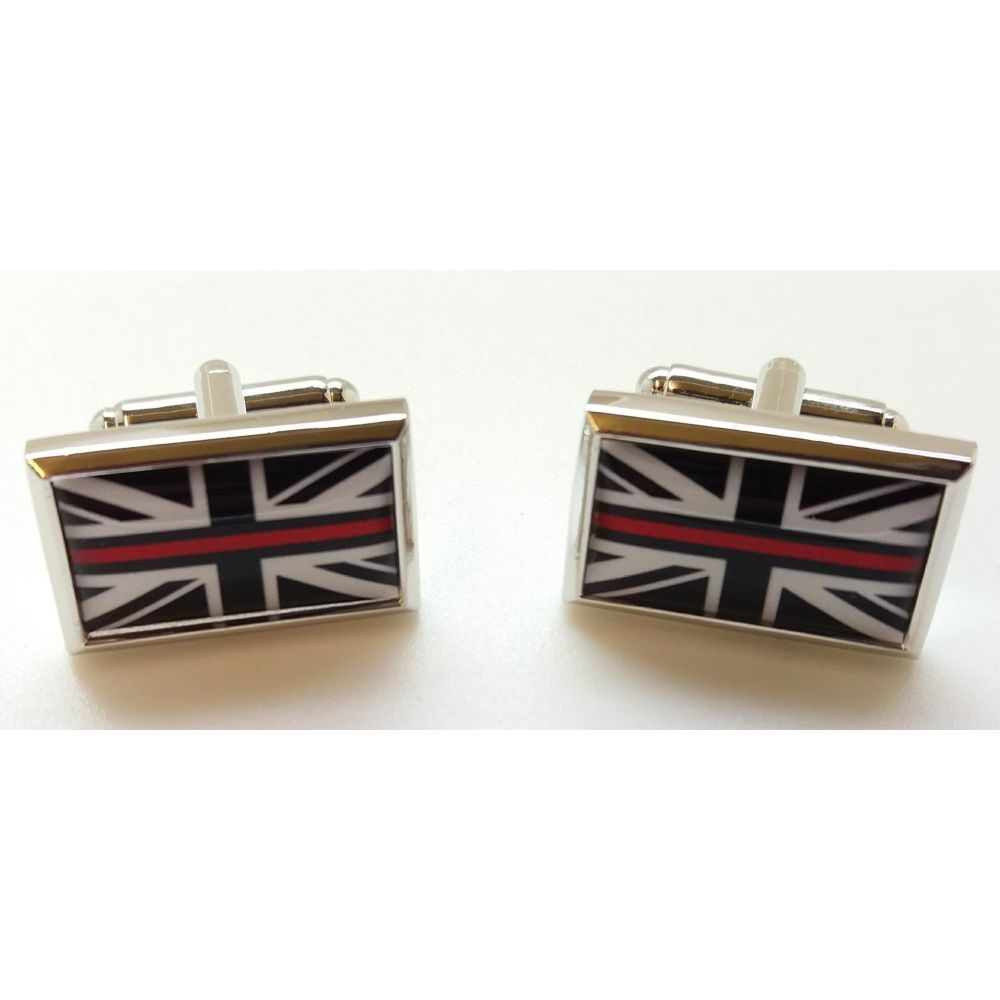 Thin Red Line Union Jack Oblong Cufflinks