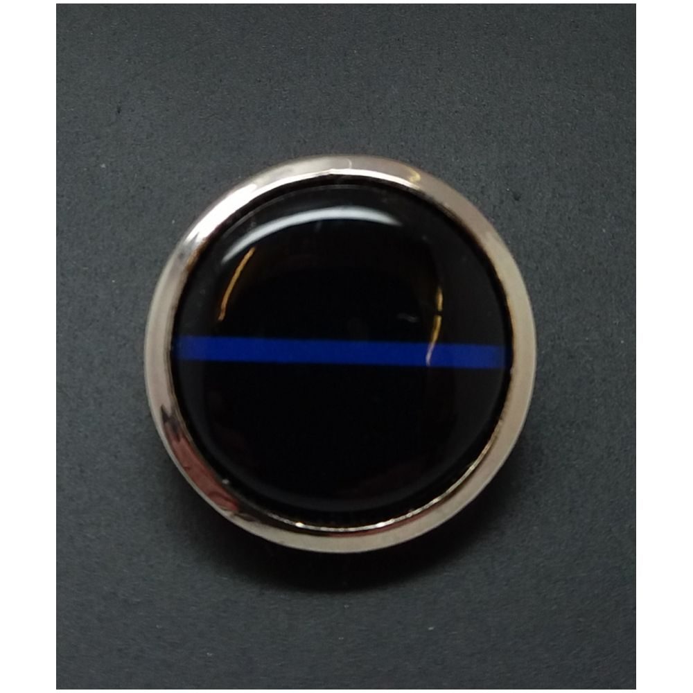 Thin Blue Line Round Pin Badge