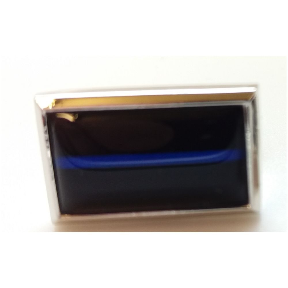 Thin Blue Line Oblong Pin Badge