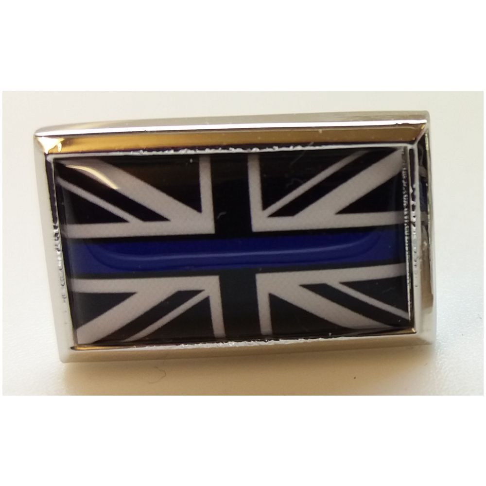 Thin Blue Line Union Jack Oblong Pin Badge