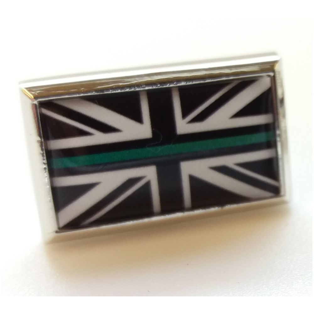 Thin Green Line Union Jack Oblong Pin Badge
