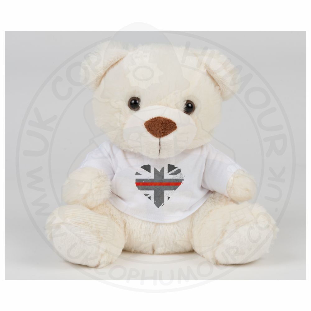 "Thin Red Line Flag" Teddy Bear (Cream)