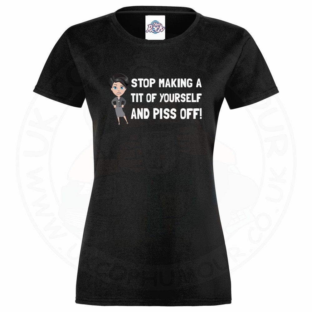 Womens AC-12 "Stop Making a Tit of Yourself" T-Shirt - Image 3