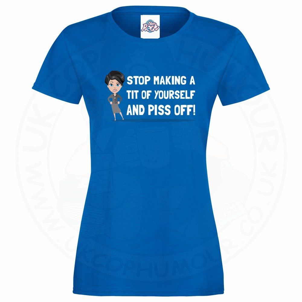 Womens AC-12 "Stop Making a Tit of Yourself" T-Shirt - Image 9