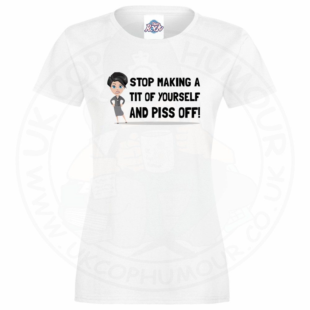 Womens AC-12 "Stop Making a Tit of Yourself" T-Shirt - Image 11
