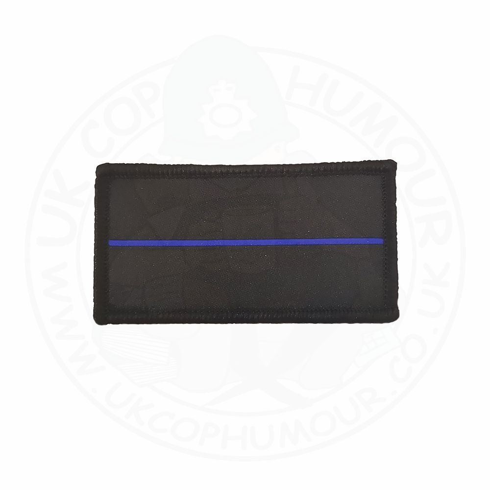 "Thin Blue Line" Embroidered Black Velcro Patch