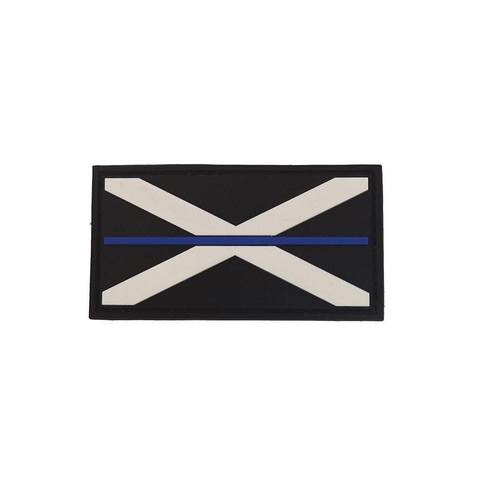 "Thin Blue Line" PVC Scottish Flag Velcro Patch