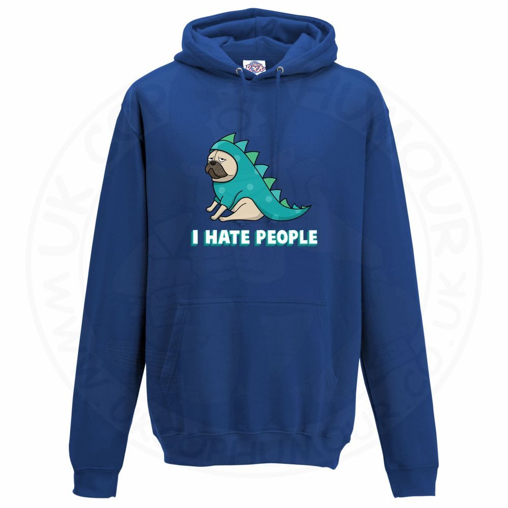 Unisex HATE PEOPLE Hoodie - Royal Blue, 3XL