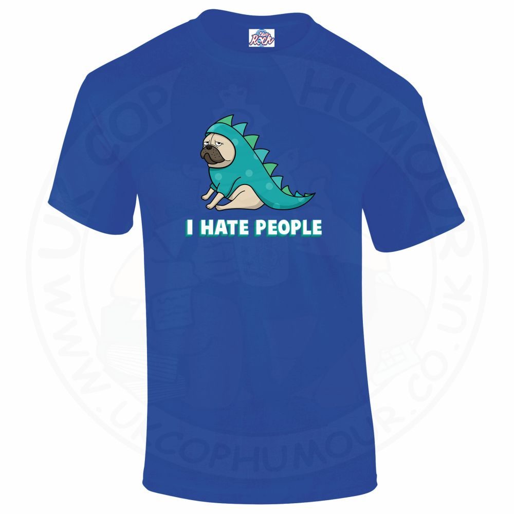 Mens HATE PEOPLE T-Shirt - Royal Blue, 5XL