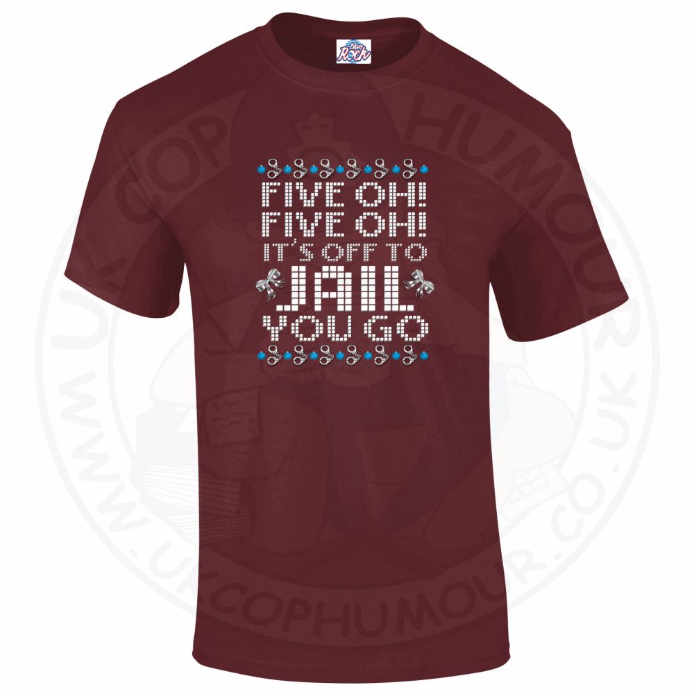 Mens Five OH Five OH T-Shirt - Maroon, 2XL