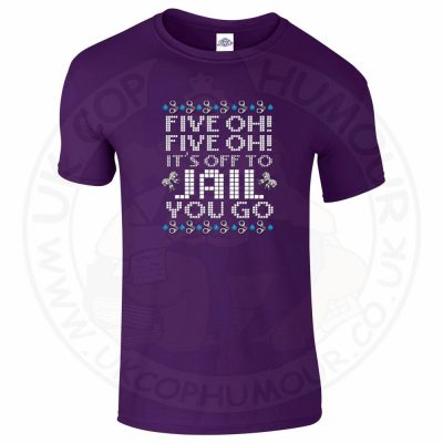 Mens Five OH Five OH T-Shirt - Purple, 2XL