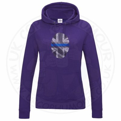 Ladies THIN BLUE FINGERPRINT Hoodie - Purple, 18