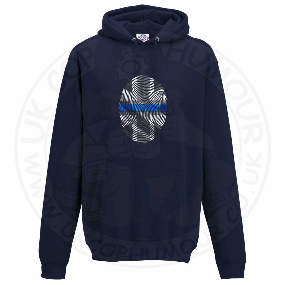 Unisex THIN BLUE FINGERPRINT Hoodie - Navy, 5XL