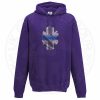 Unisex THIN BLUE FINGERPRINT Hoodie - Purple, 3XL