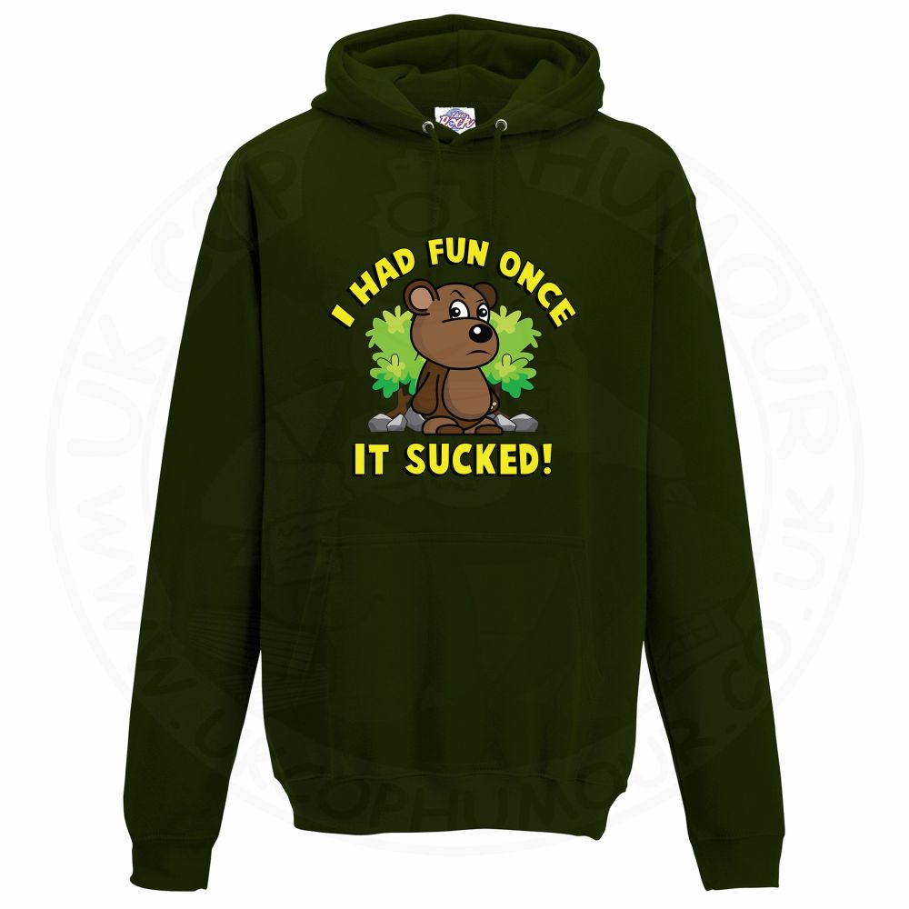 Unisex HAD FUN ONCE IT SUCKED Hoodie - Forest Green, 2XL