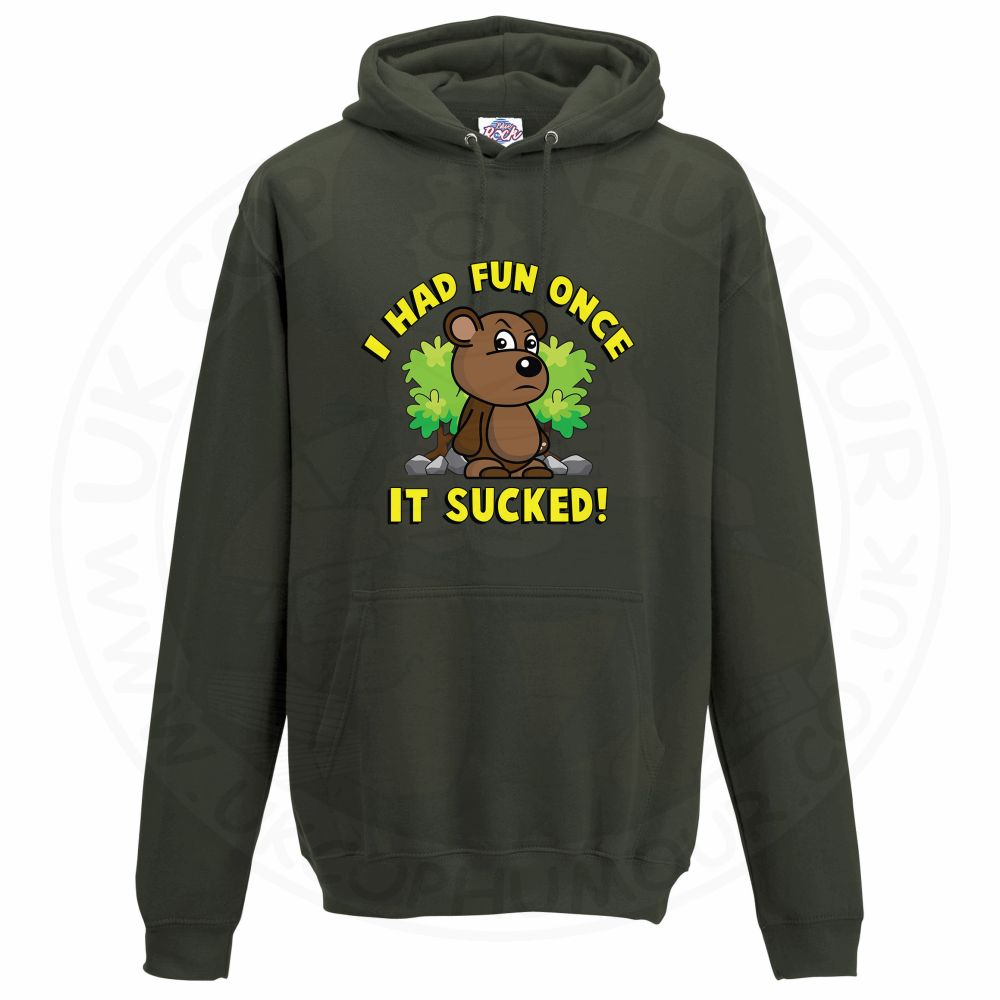 Unisex HAD FUN ONCE IT SUCKED Hoodie - Olive Green, 2XL