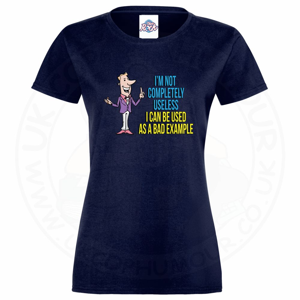 Ladies NOT COMPLETELY USELESS T-Shirt - Navy, 18
