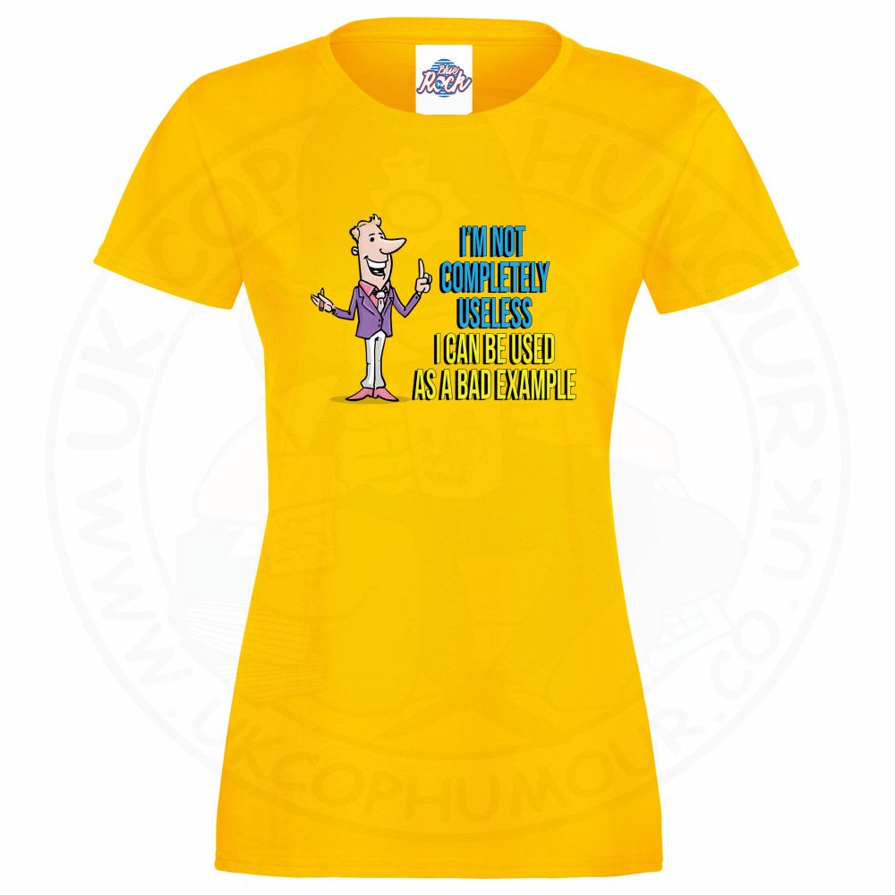 Ladies NOT COMPLETELY USELESS T-Shirt - Yellow, 18