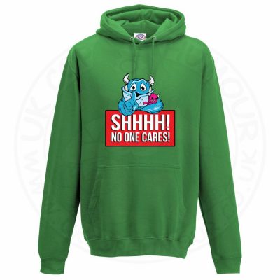 Unisex SHHHH NO ONE CARES Hoodie - Kelly Green, 2XL