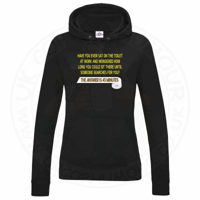 Ladies TOILET SEARCH  Hoodie - Black, 18