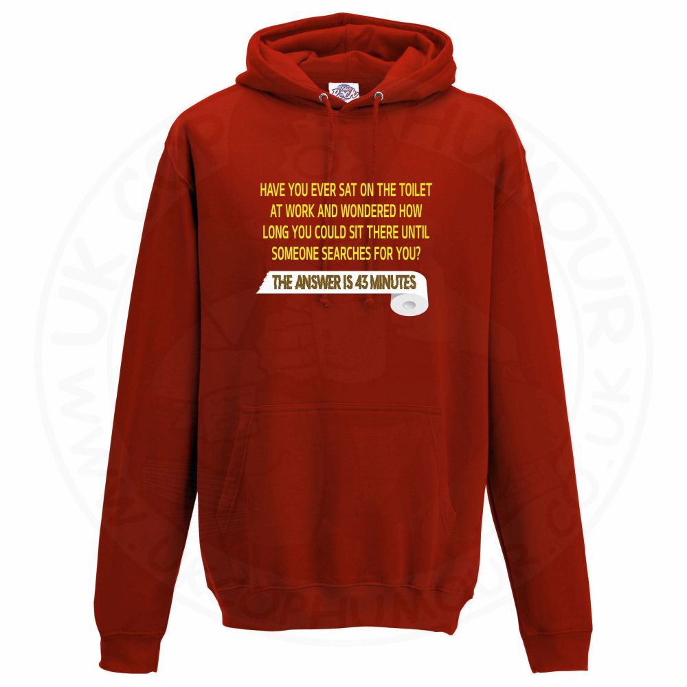 Unisex TOILET SEARCH  Hoodie - Red, 3XL