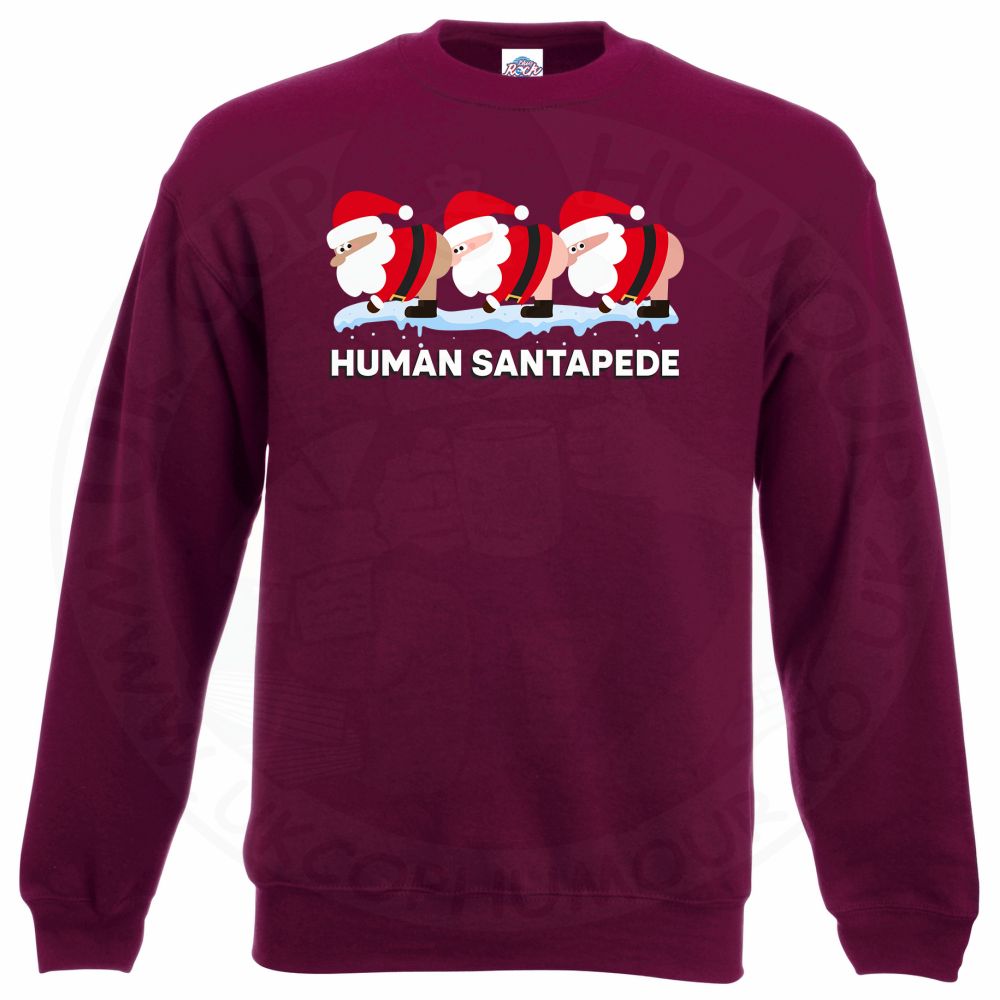 HUMAN SANTAPEDE Sweatshirt - Maroon, 2XL