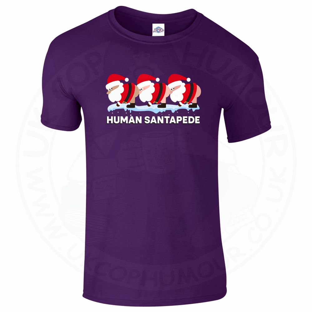 Mens HUMAN SANTAPEDE T-Shirt - Purple, 2XL