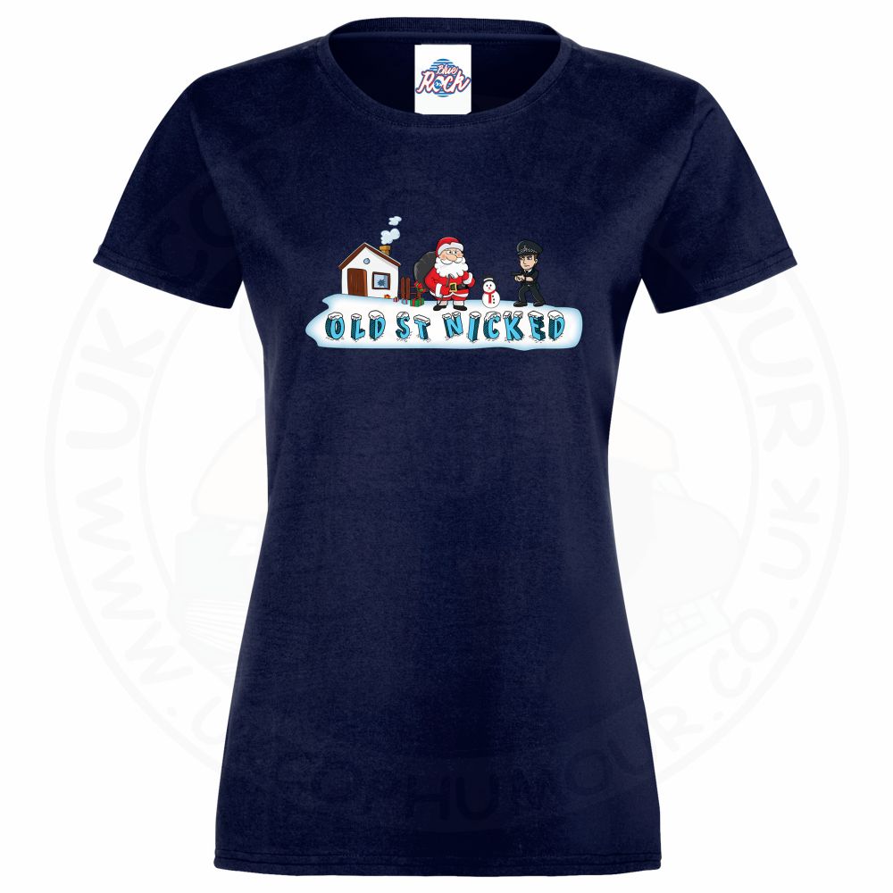Ladies OLD ST NICKED T-Shirt - Navy, 18