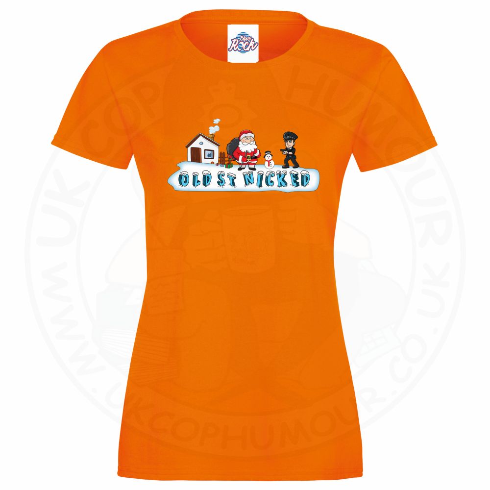 Ladies OLD ST NICKED T-Shirt - Orange, 18