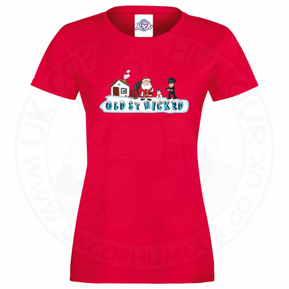 Ladies OLD ST NICKED T-Shirt - Red, 18