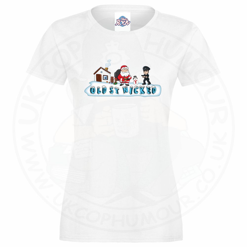 Ladies OLD ST NICKED T-Shirt - White, 18