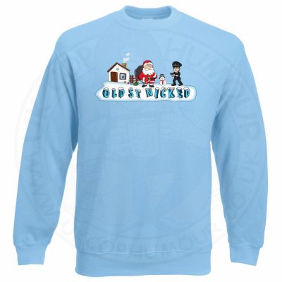 OLD ST NICKED Sweatshirt - Sky Blue, 2XL